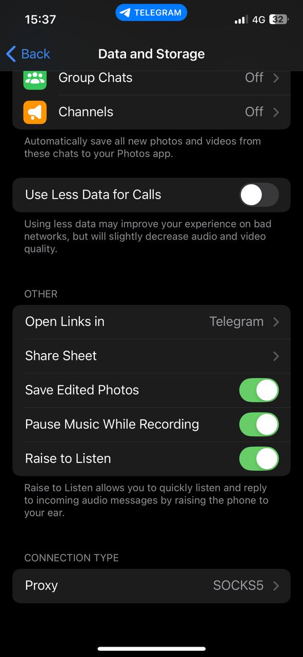 Telegram Data and Storage